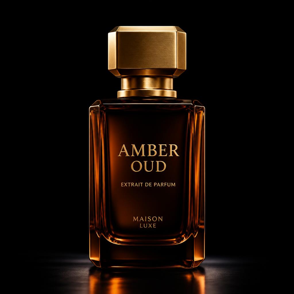 Amber glass luxury perfume bottle with gold cap